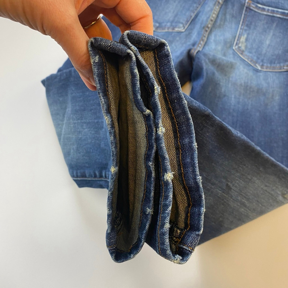 KUT from the Kloth Reese Ankle Straight Leg Jeans Size 8 Blue Distressed - Picture 9 of 16